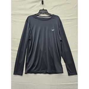 Speedo Mens Long Sleeve Rash Guard Swim Shirt Black Size Medium NWT 87748511001